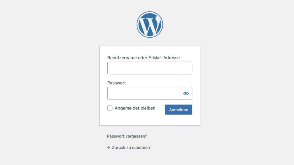 WordPress Login Screen